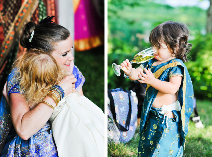 Bride hugs children - Bridal Veil Lakes wedding - Portland Oregon