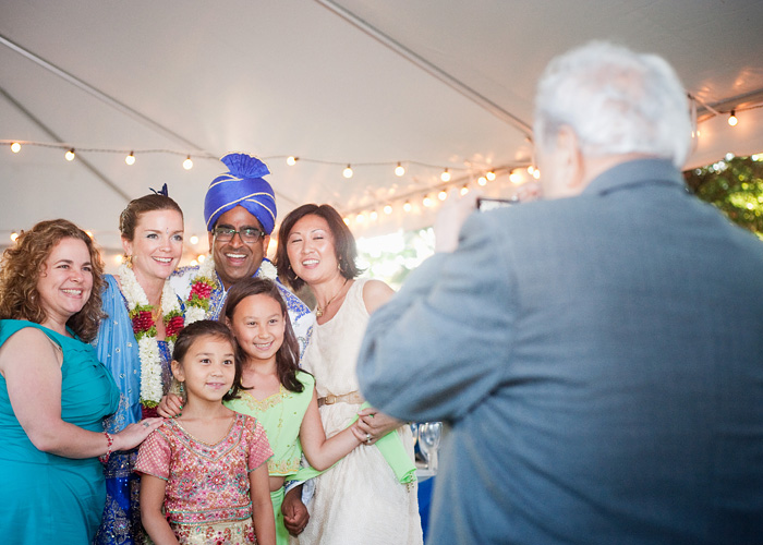 Bride and Groom pose with guests - Bridal Veil Lakes wedding - Portland Oregon