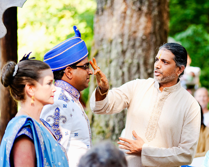 Bridal Veil Lakes Wedding Photographer - Hindu wedding - Swami marks Groom - Portland Oregon