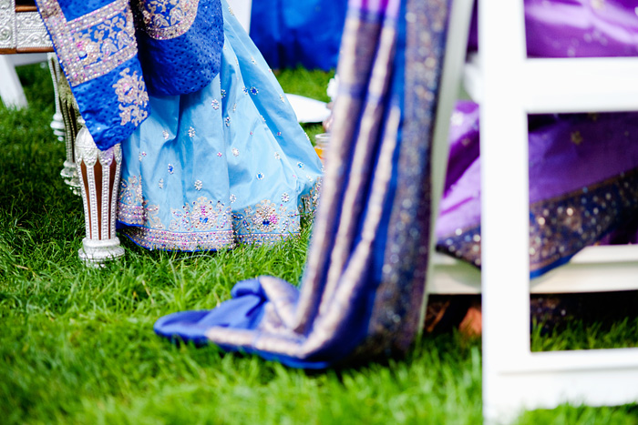 Bride and Mother of Bride wearing blue and purple sari - Hindu Wedding - Bridal Veil Lakes - Portland Oregon