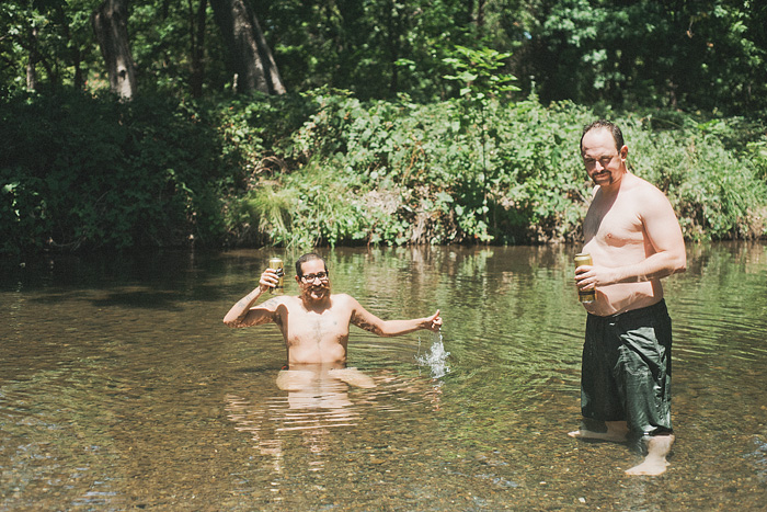 Portland Lifestyle Photographer - Boys drinking beer at the swimming hole in Chico, CA