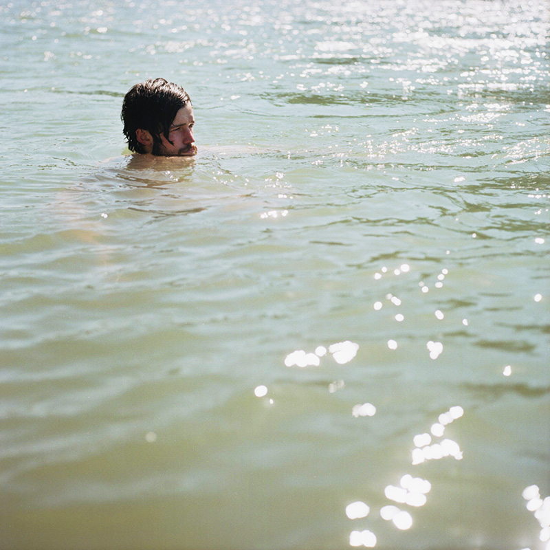 Portland Film Photographer - Rolleiflex portrait of Mark in Sandy River