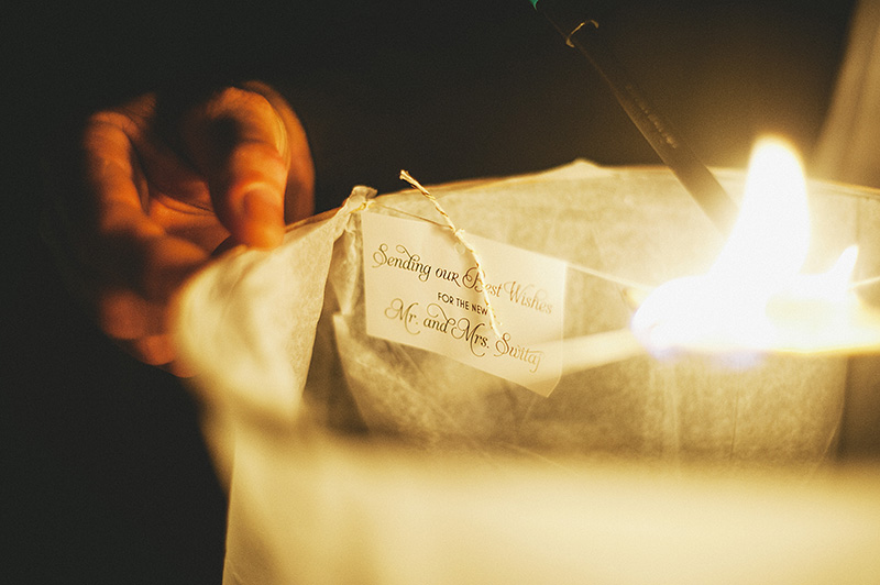 St Petersburg Wedding Photographer - Guests sending off wish lanterns in North Straub Park