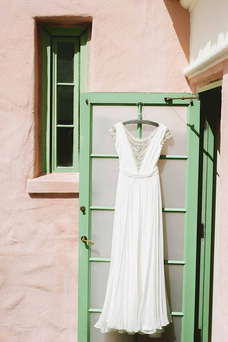 St Petersburg Wedding Photographer - Bride's dress hanging in the Vinoy Renaissance Hotel