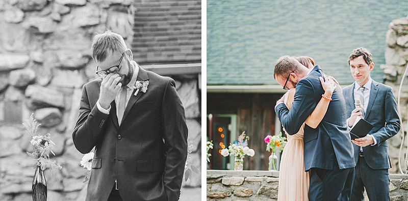 Groom getting choked up at ceremony | Kate & Will's Camp Seely Wedding | Kim Smith-Miller