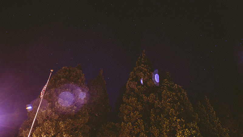 Night time shot of stars and trees | Kate & Will's Camp Seely Wedding | Kim Smith-Miller