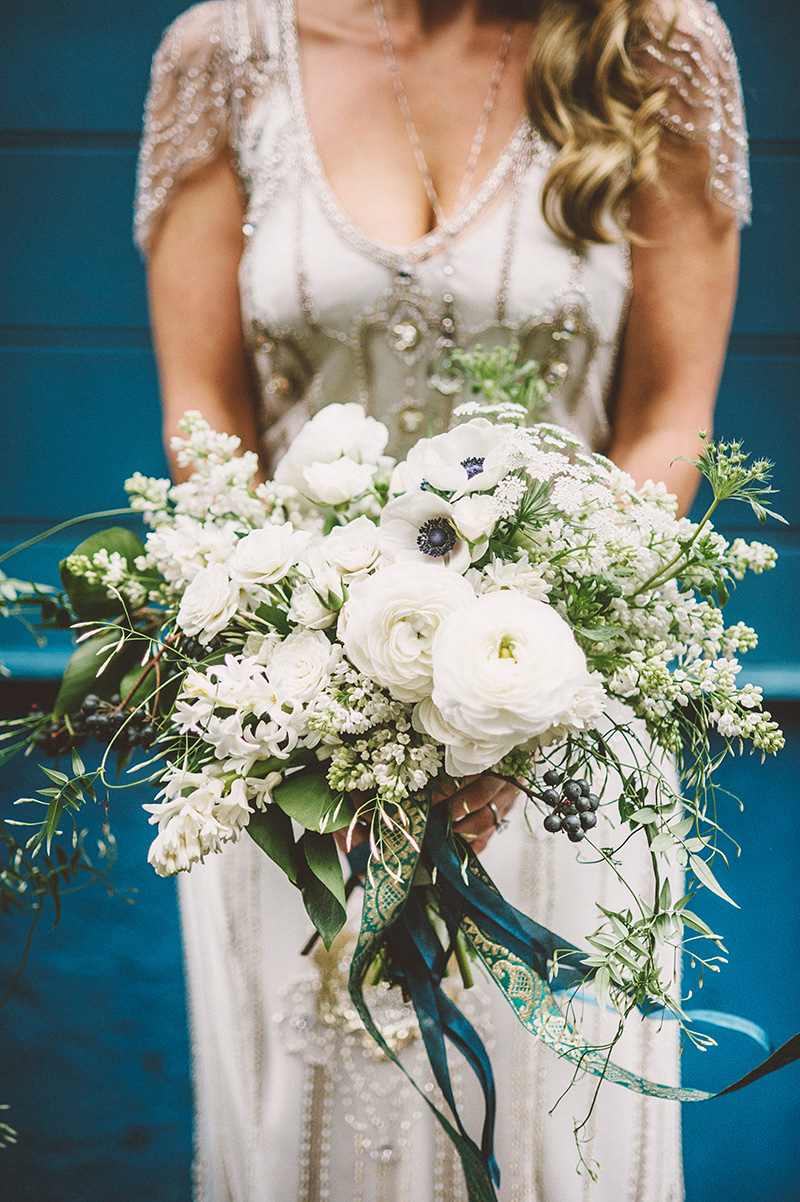 Portrait of bride holding bouquet - Sodo Park Wedding Photographer