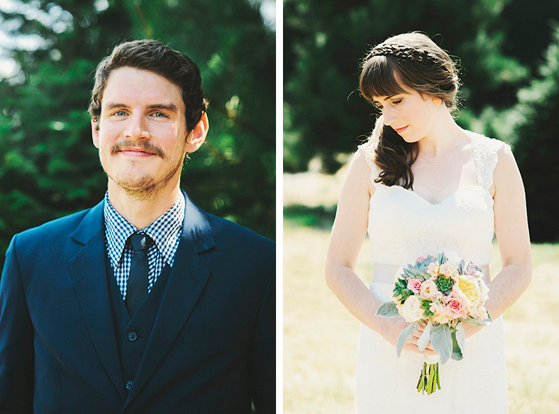 Portraits of Bride and Groom - Historic Kirchem Farm Wedding Photographer - Oregon City