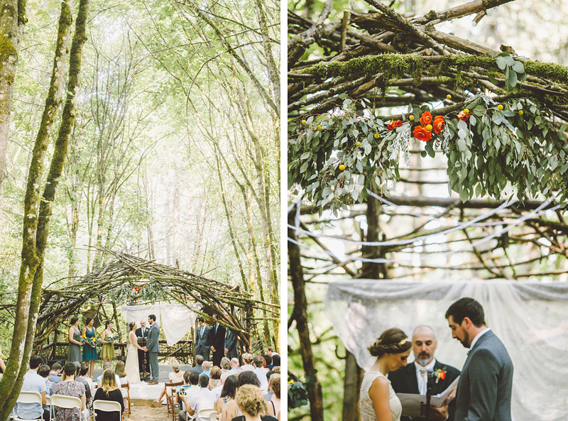 Wood Stage Ceremony - Pendarvis Farm Wedding
