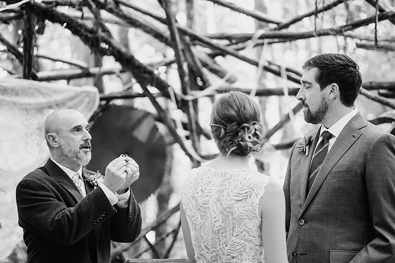 Wood Stage Ceremony - Pendarvis Farm Wedding