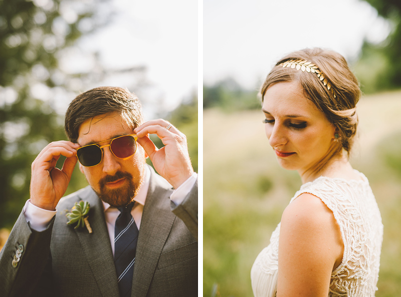Portraits of the bride and groom - Pendarvis Farm Wedding