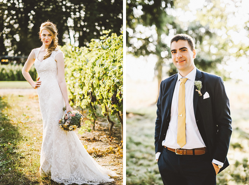Portrait of Bride and Groom - Rustic Postlewait's Wedding in Canby, OR
