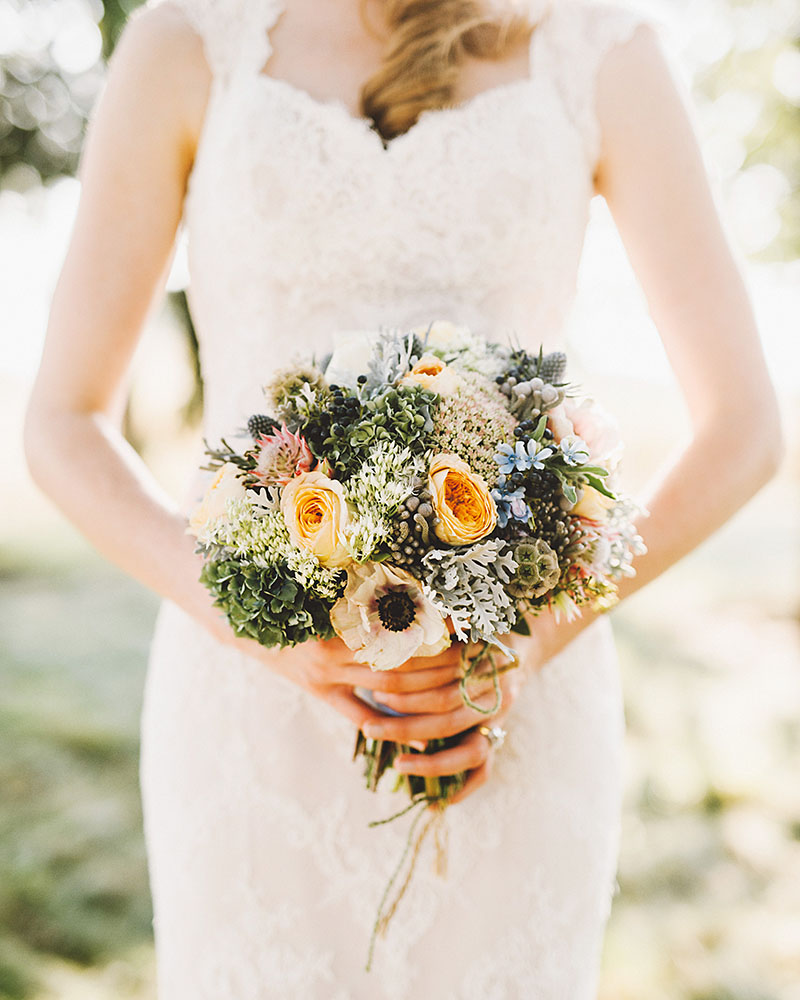 Portrait of bride's bouquet - Rustic Postlewait's Wedding in Canby, OR