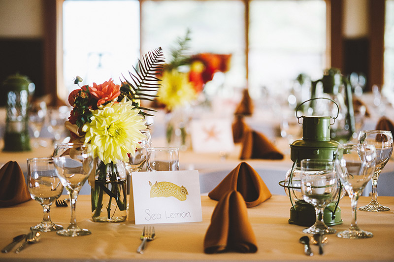 Table Settings at a Camp Westwind Wedding