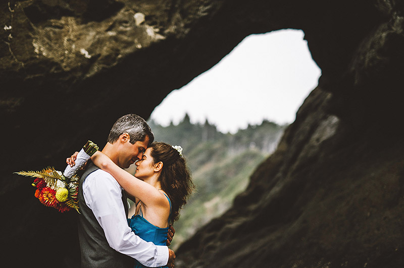 Portraits under the rock cliffs - Camp Westwind wedding