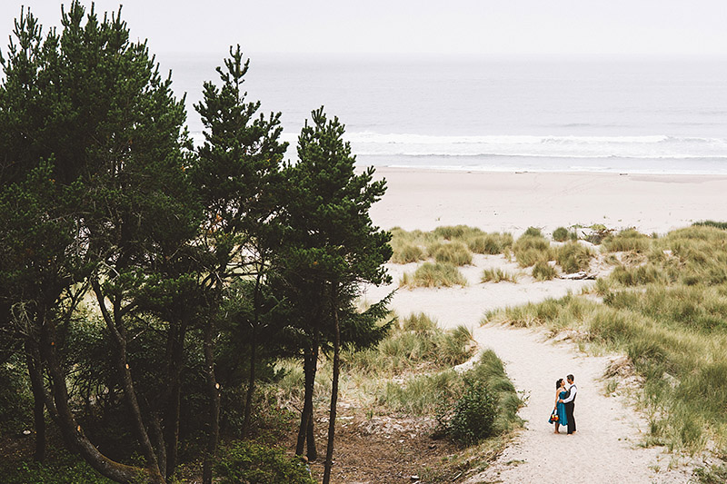 Landscape with Bride and Groom just outside their Camp Westwind wedding