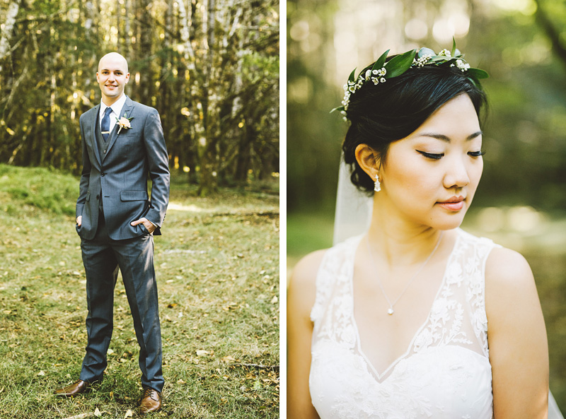 Portrait of Bride and Groom at their Nature Bridge Wedding