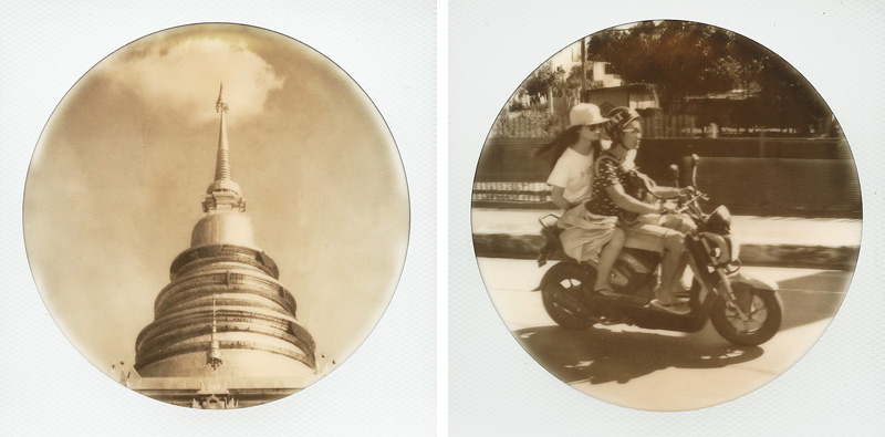 Round frame polaroids from Chiang Mai, Thailand | SLR680 Polaroid