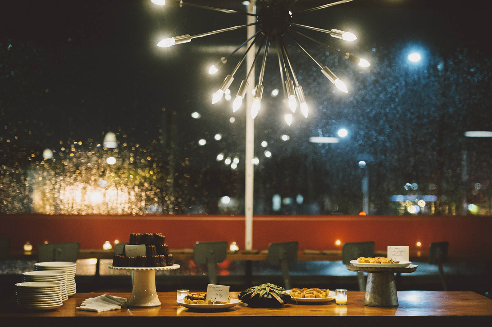 Desserts on display at a Clay Pigeon Winery wedding reception