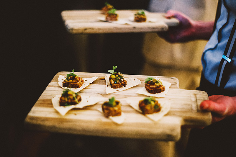 Foreign Cinema Wedding appetizers during the reception