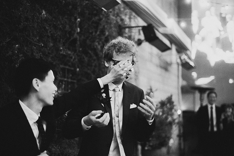 Foreign Cinema wedding cake cutting