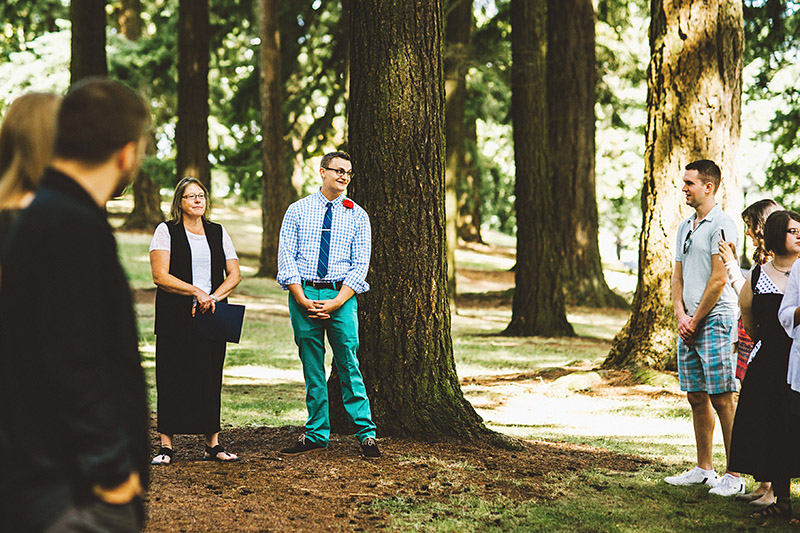 Mount Tabor Wedding - Groom waiting for his bride at the summit