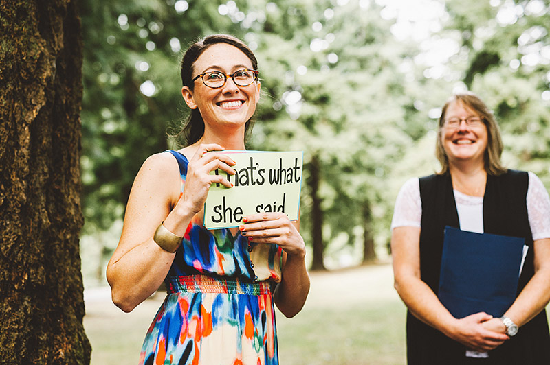 Mount Tabor Wedding - That's What She Said jokes on the Bride's vows