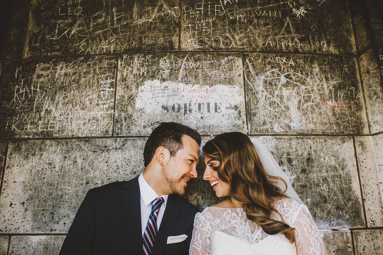 Bride and Groom inside the Sacre-Coeur | Springtime Paris Elopement at Parc des Buttes Chaumont