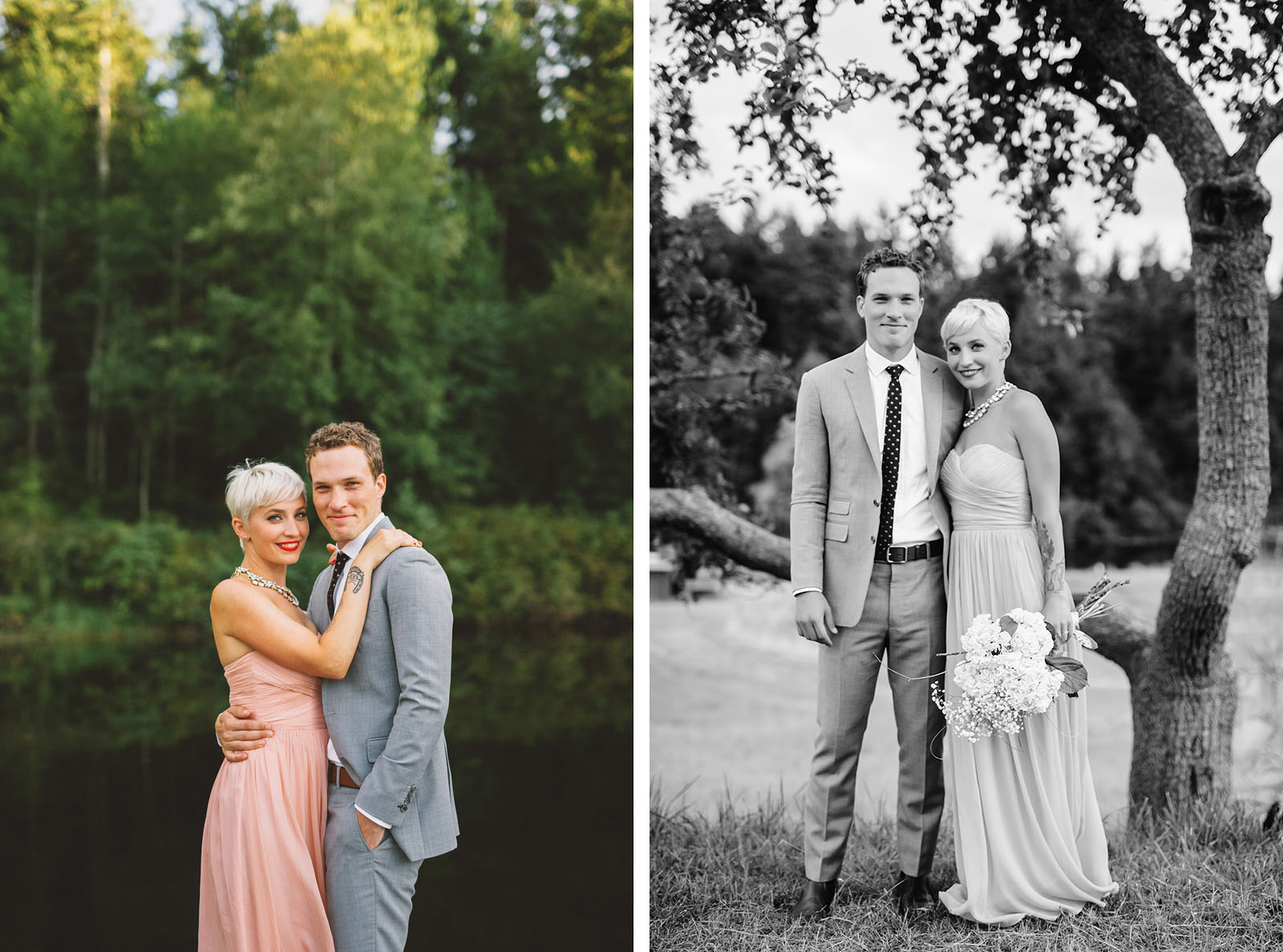 Orcas Island wedding - Bride and Groom portraits at Camp Kramer