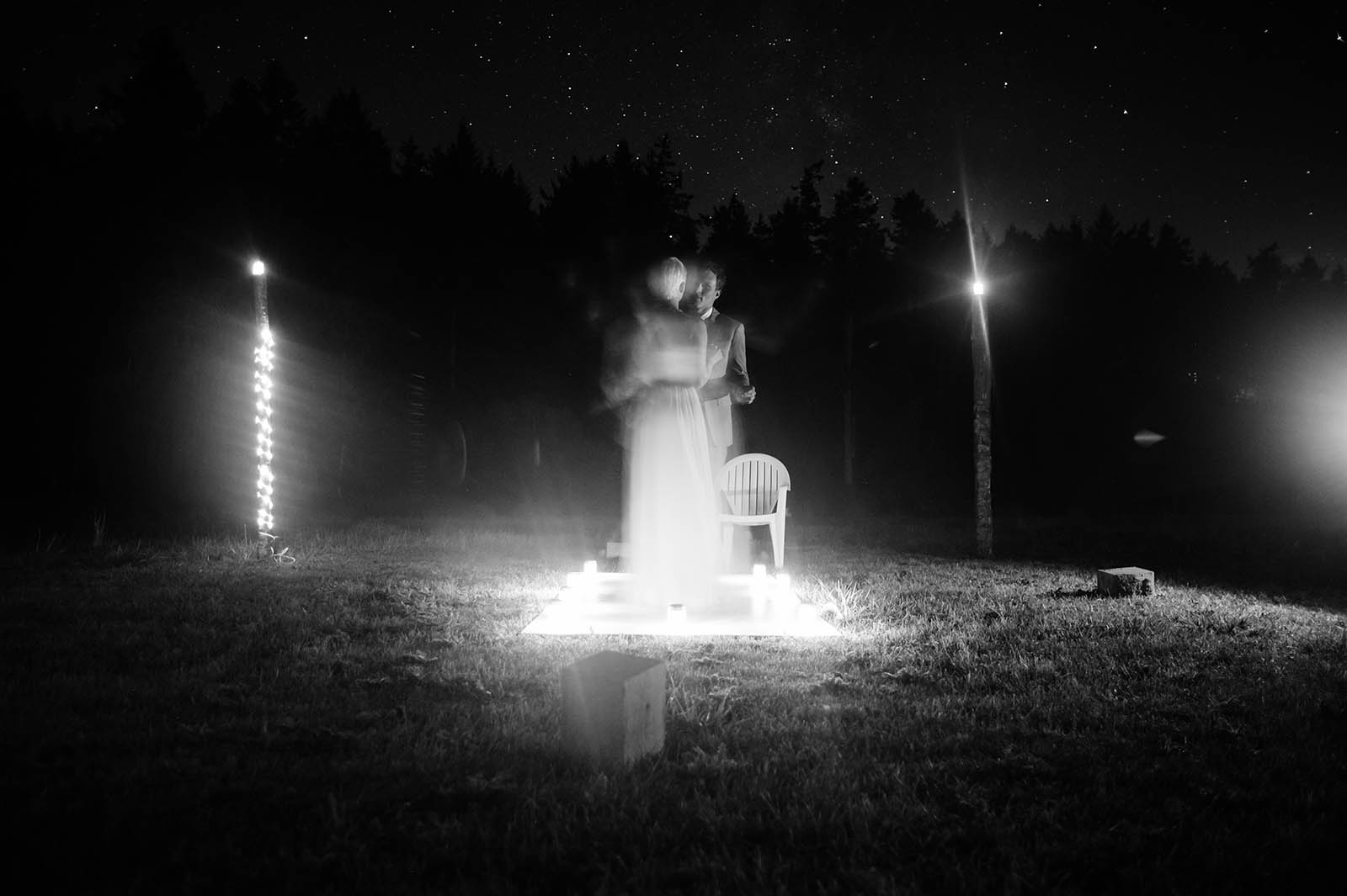 Orcas Island wedding - Bride and Groom's secret dance floor