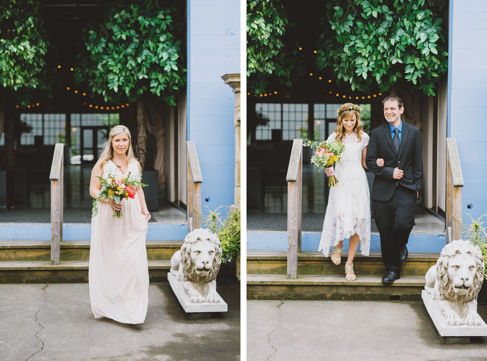 Maid of honor and Bride's grand entrace | Castaway Portland Wedding