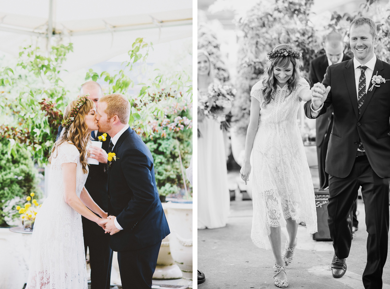 First kiss and processional | Castaway Portland Wedding
