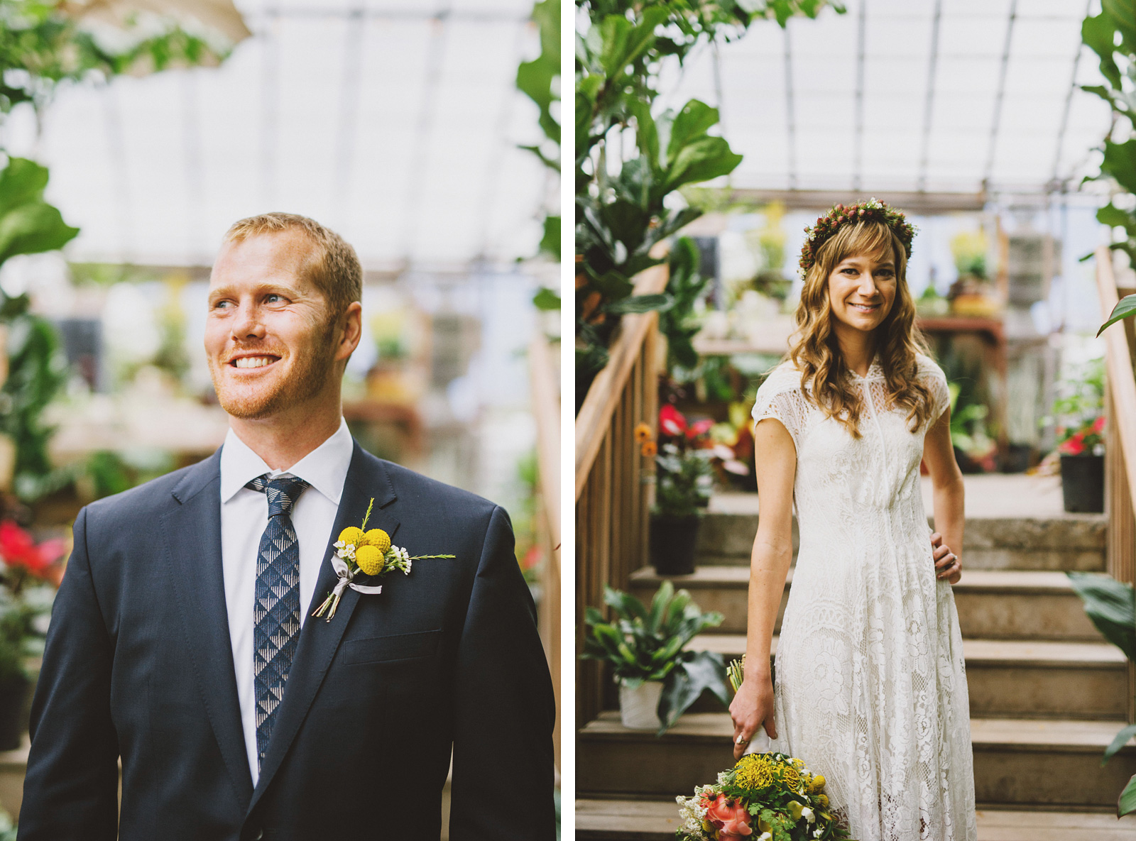 Close-up portraits in the Versailles Garden Nursery | Castaway Portland Wedding