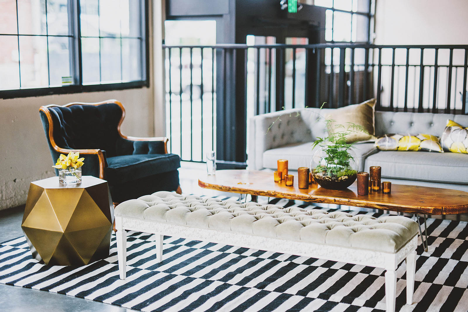 Reception lounge area | Castaway Portland Wedding