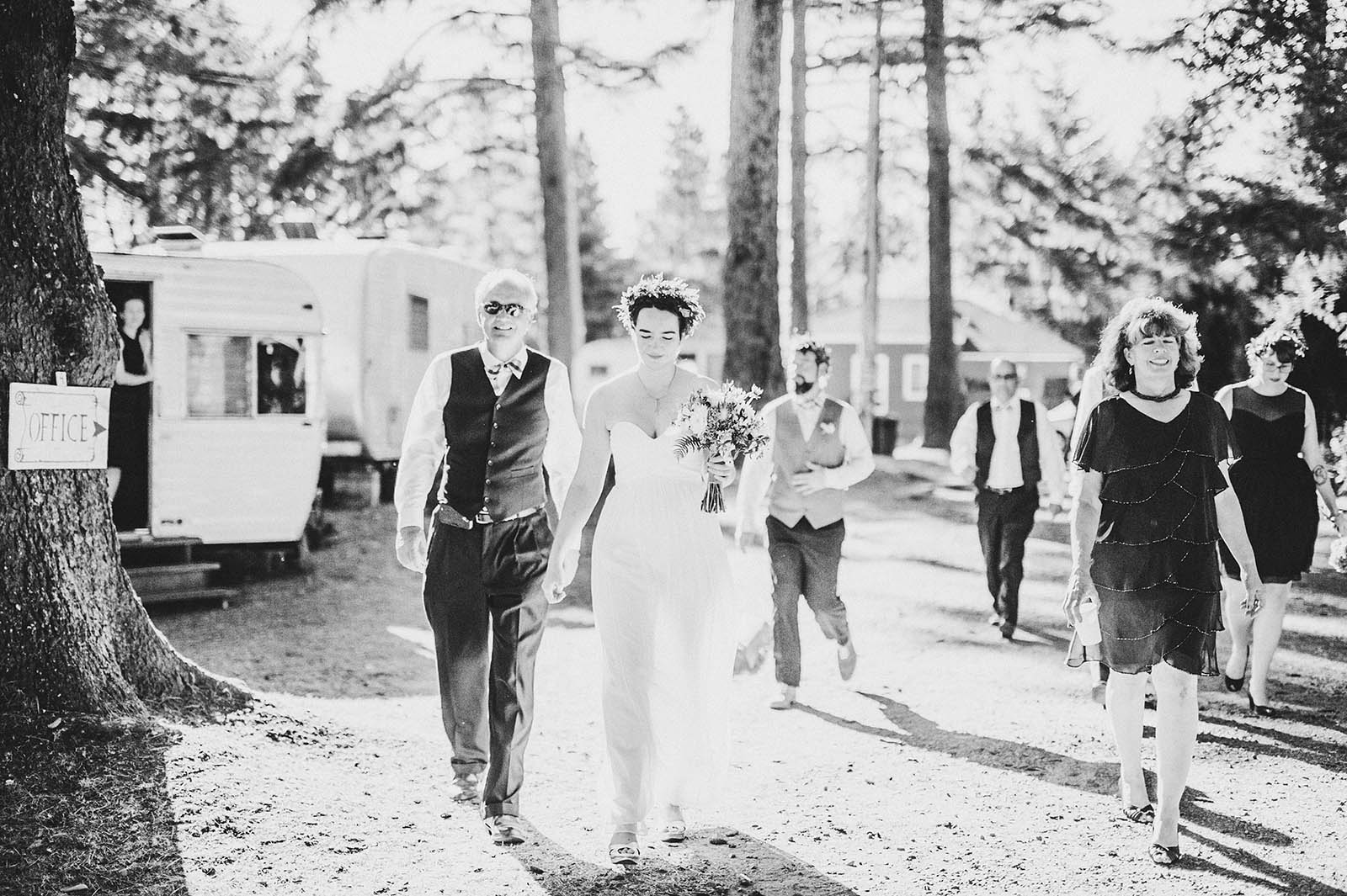 Walking to reception | SouWester Lodge Wedding