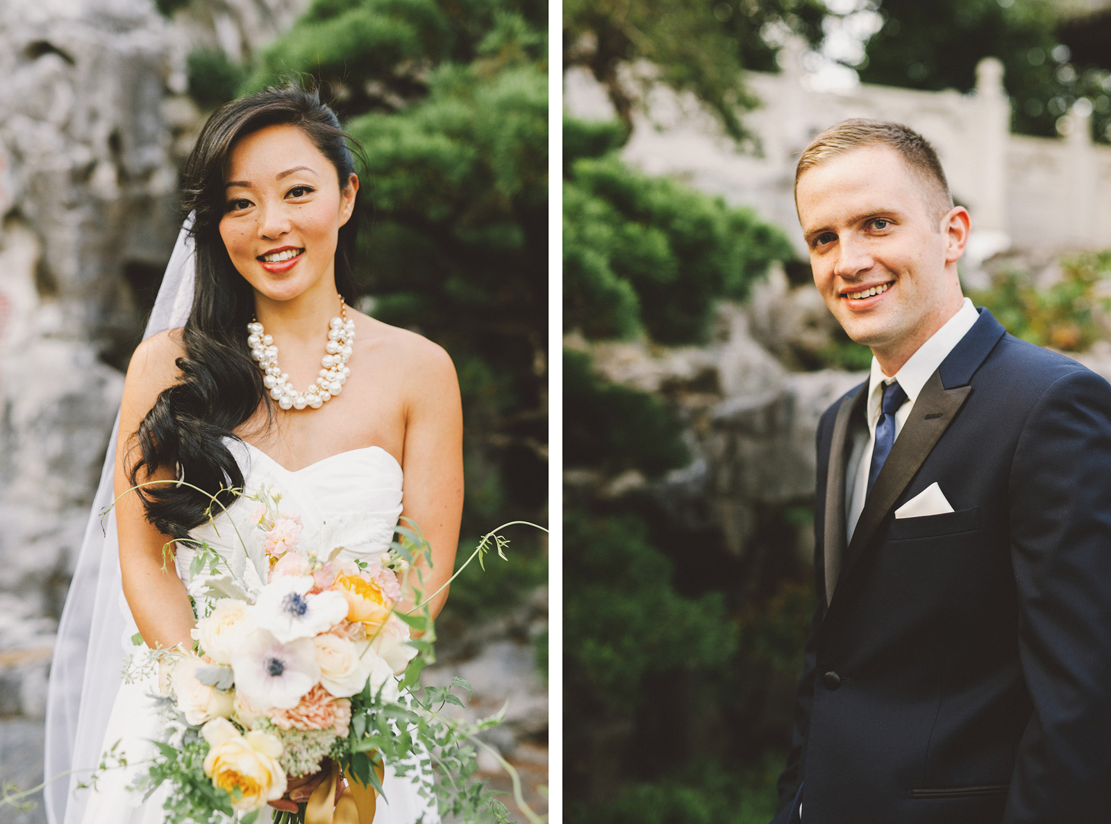 Portraits near the tea house | Lan Su Chinese Garden Wedding