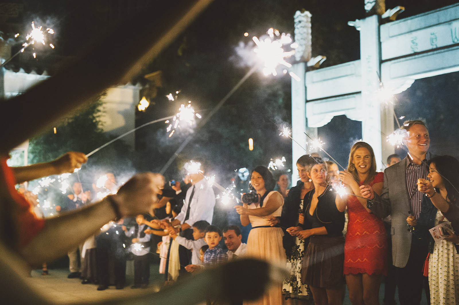 Sparkler exit | Lan Su Chinese Garden Wedding