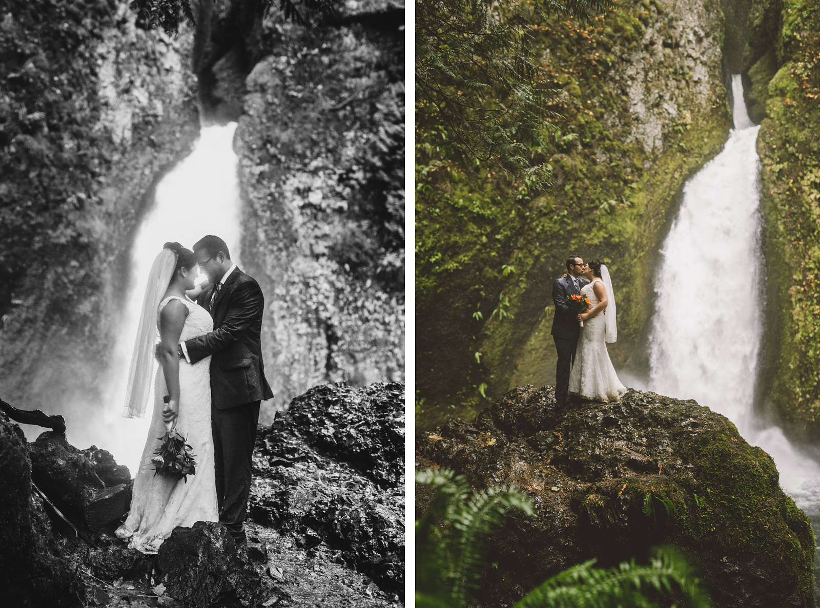 Portraits on the hiking trail | Wahclella Falls Elopement