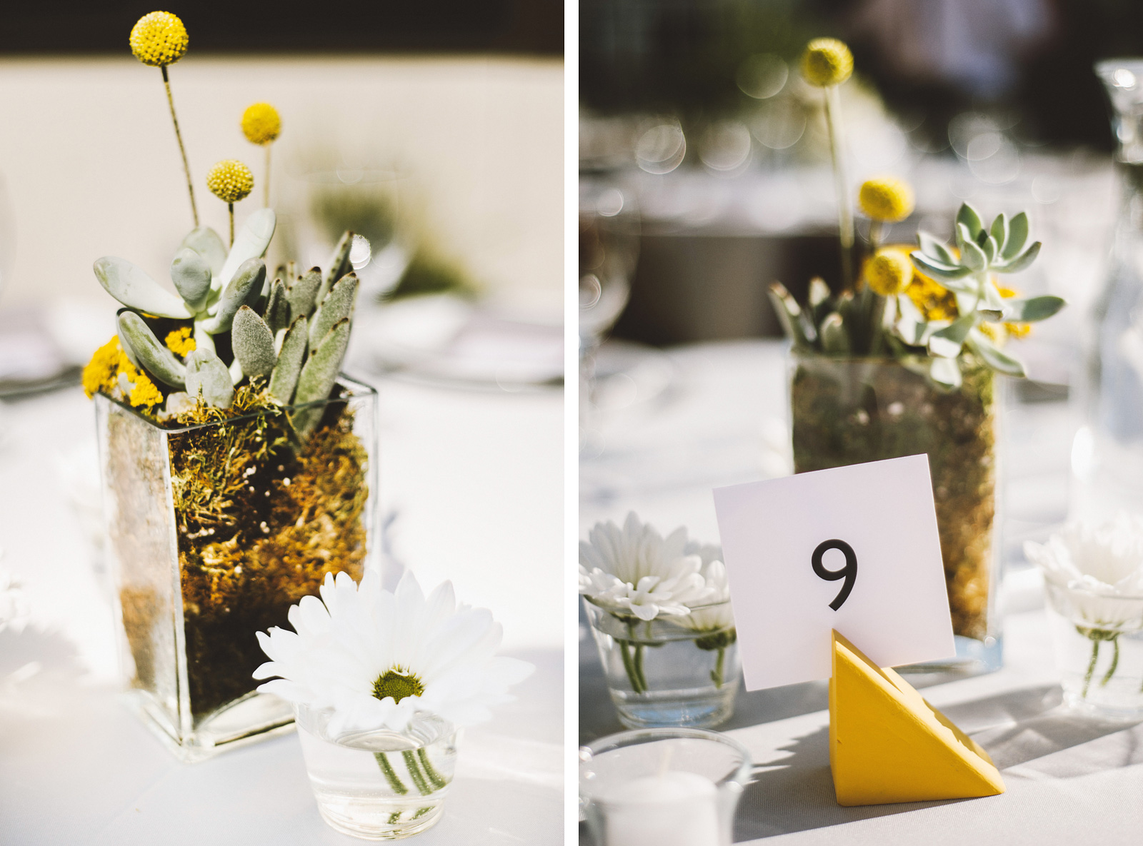 Dinner table centerpieces | Ecotrust Rooftop Wedding in Downtown PDX