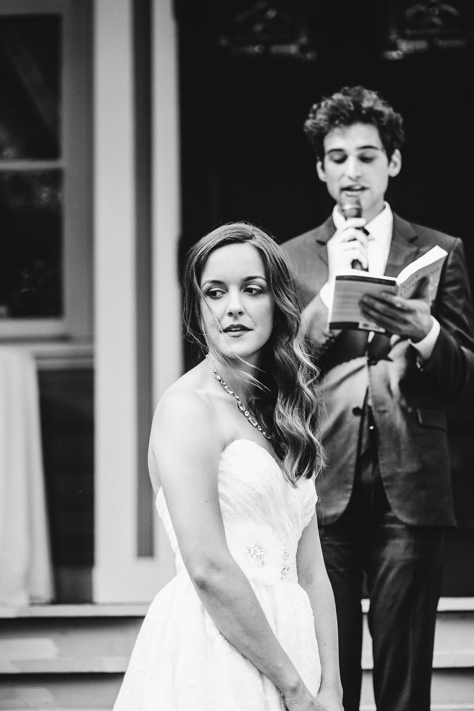 Bride standing on the steps of the Marshall House | Fort Vancouver Wedding in Washington