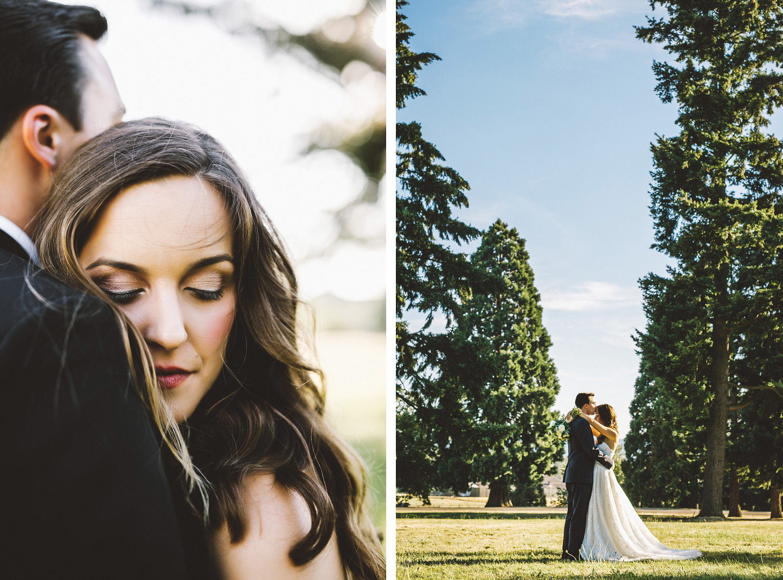 Bride and Groom walking through the park | Fort Vancouver Wedding in Washington