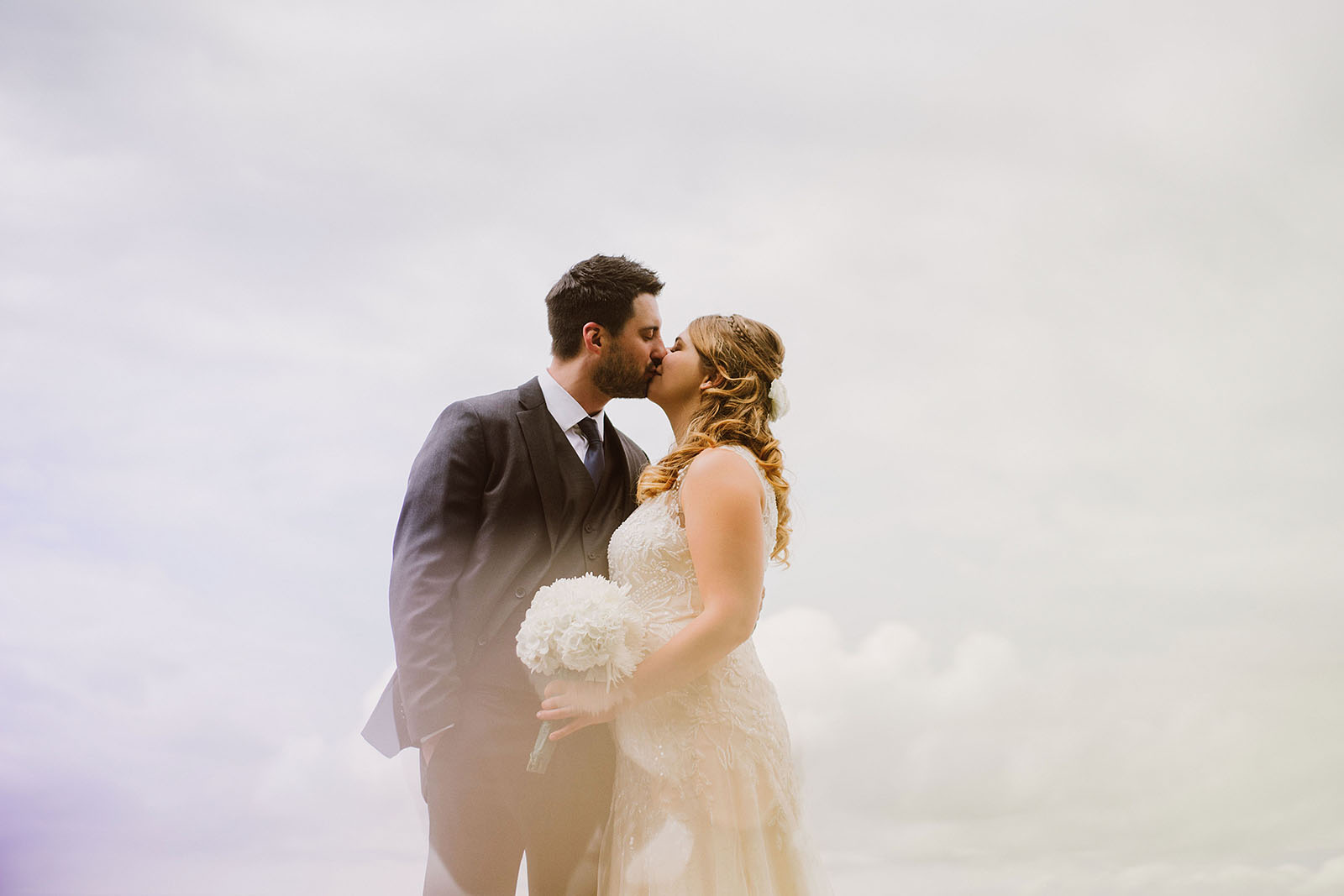 Bride and Groom kissing | Camano Island Wedding