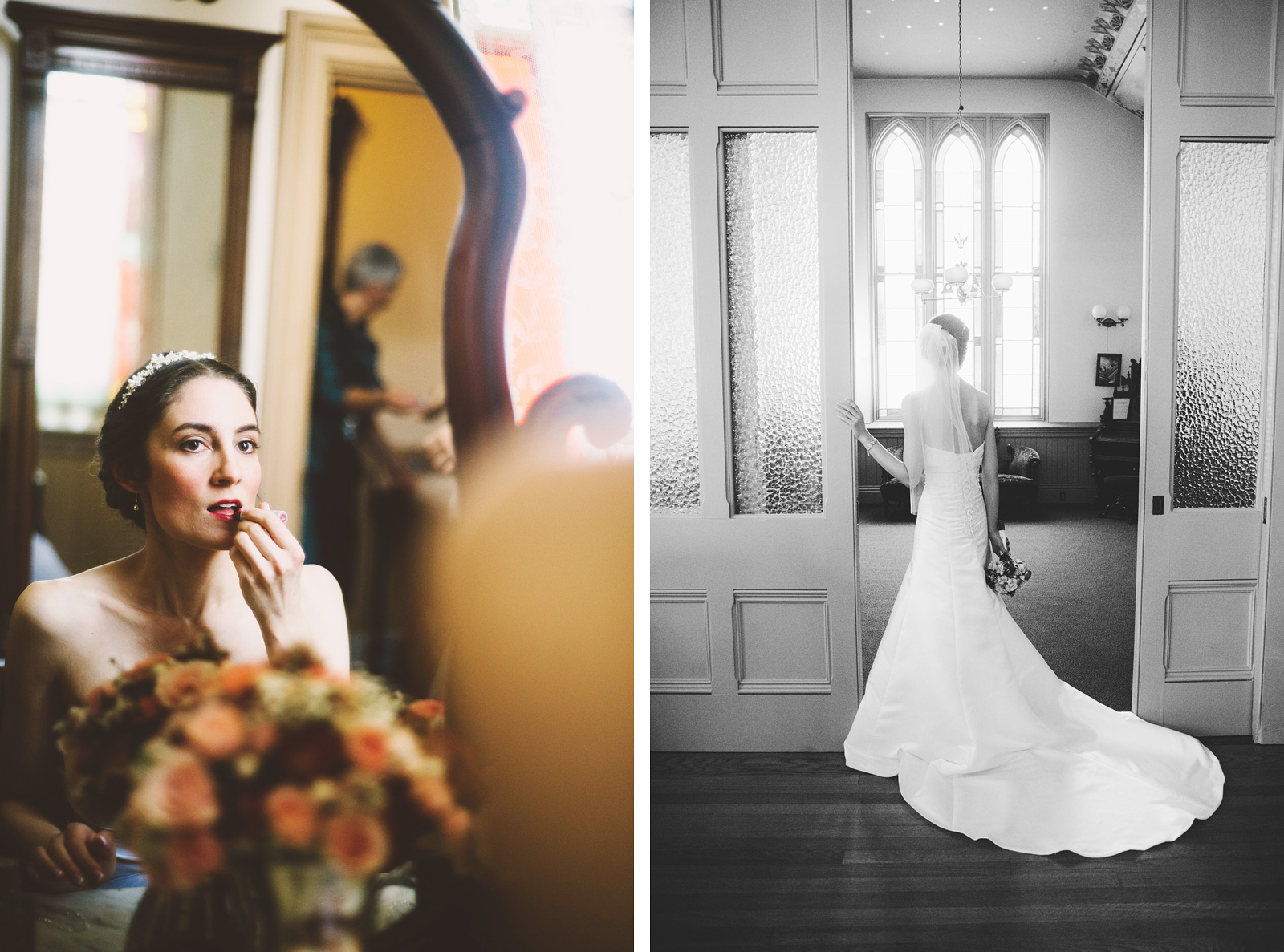 Portraits of bride getting ready | Old Church Wedding Photos