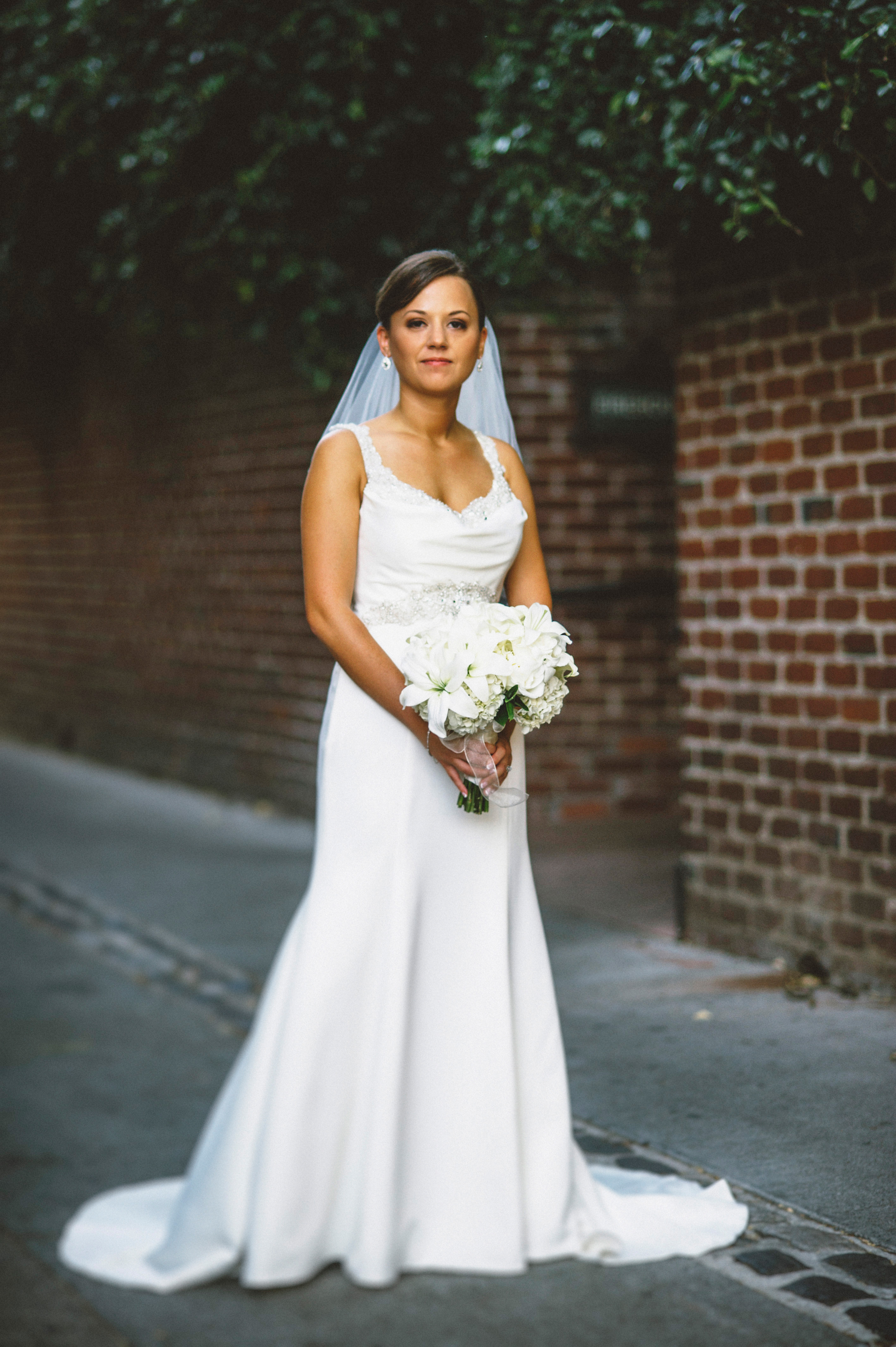 Bridal portrait in the alley | Sacramento Firehouse Wedding