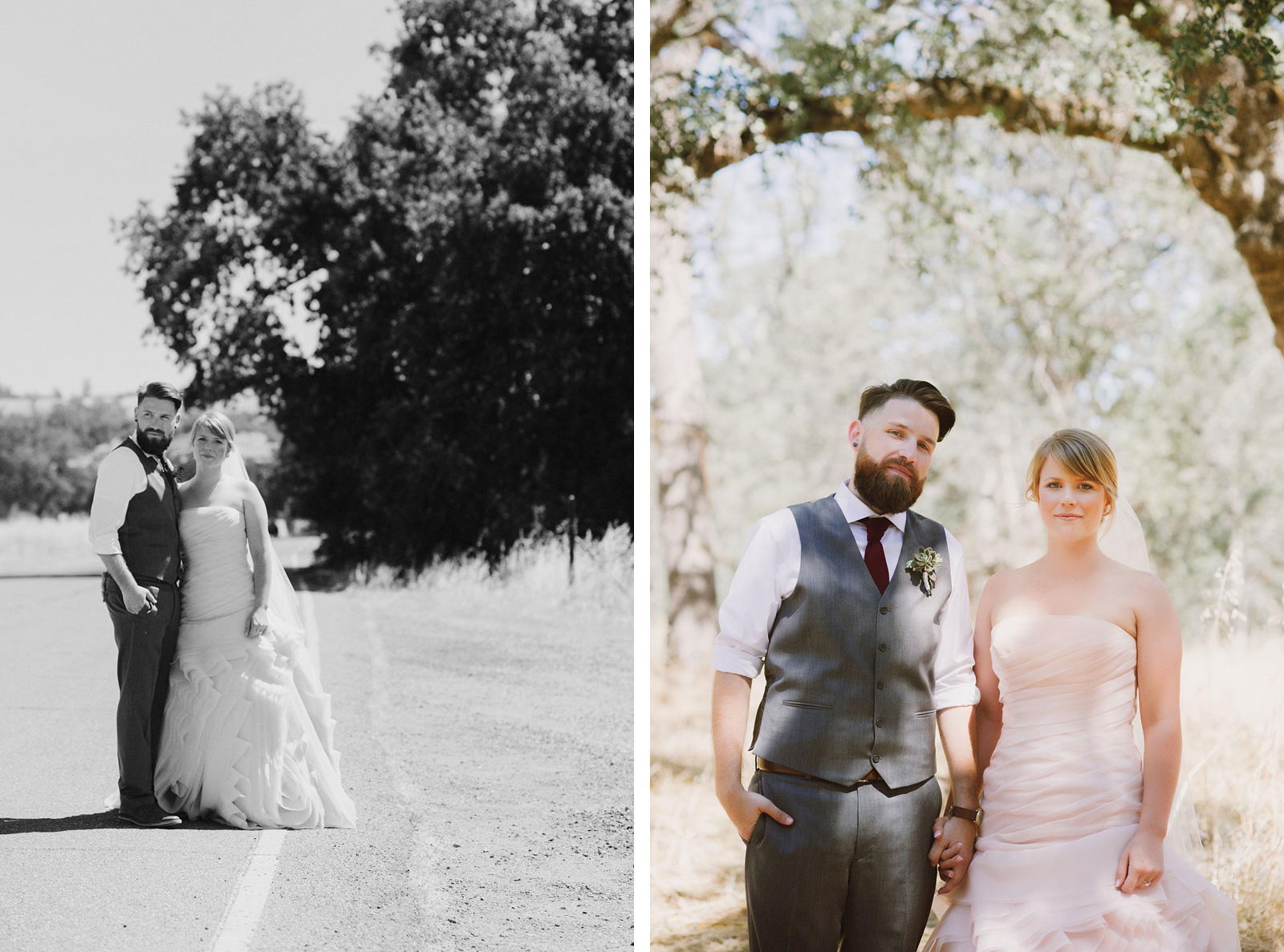 Portrait of Bride and Groom in Upper Bidwell Park | Backyard Chico California Wedding