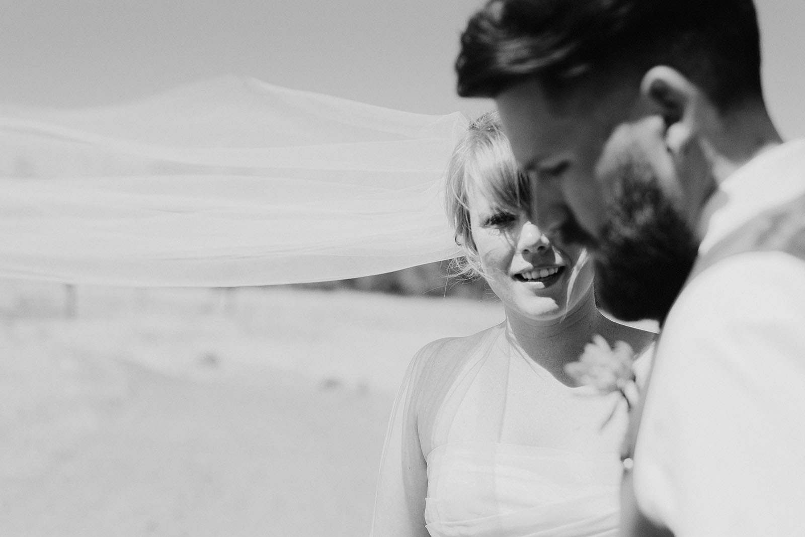 Bride's veil flowing in the wind | Backyard Chico California Wedding