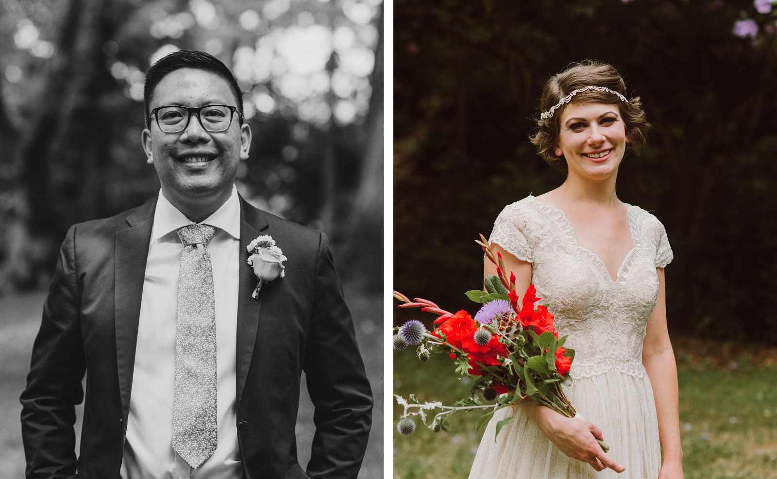 Bride and Groom portraits in Laurelhurst Park | Downtown Portland Elopement