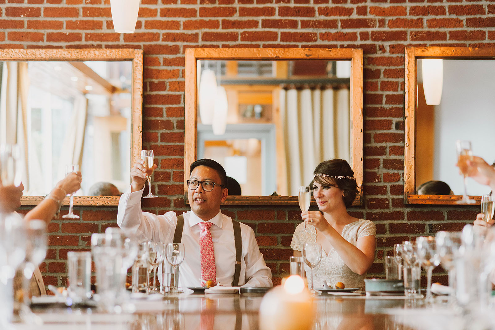 Toasts and speeches at Park Kitchen | Downtown Portland Elopement