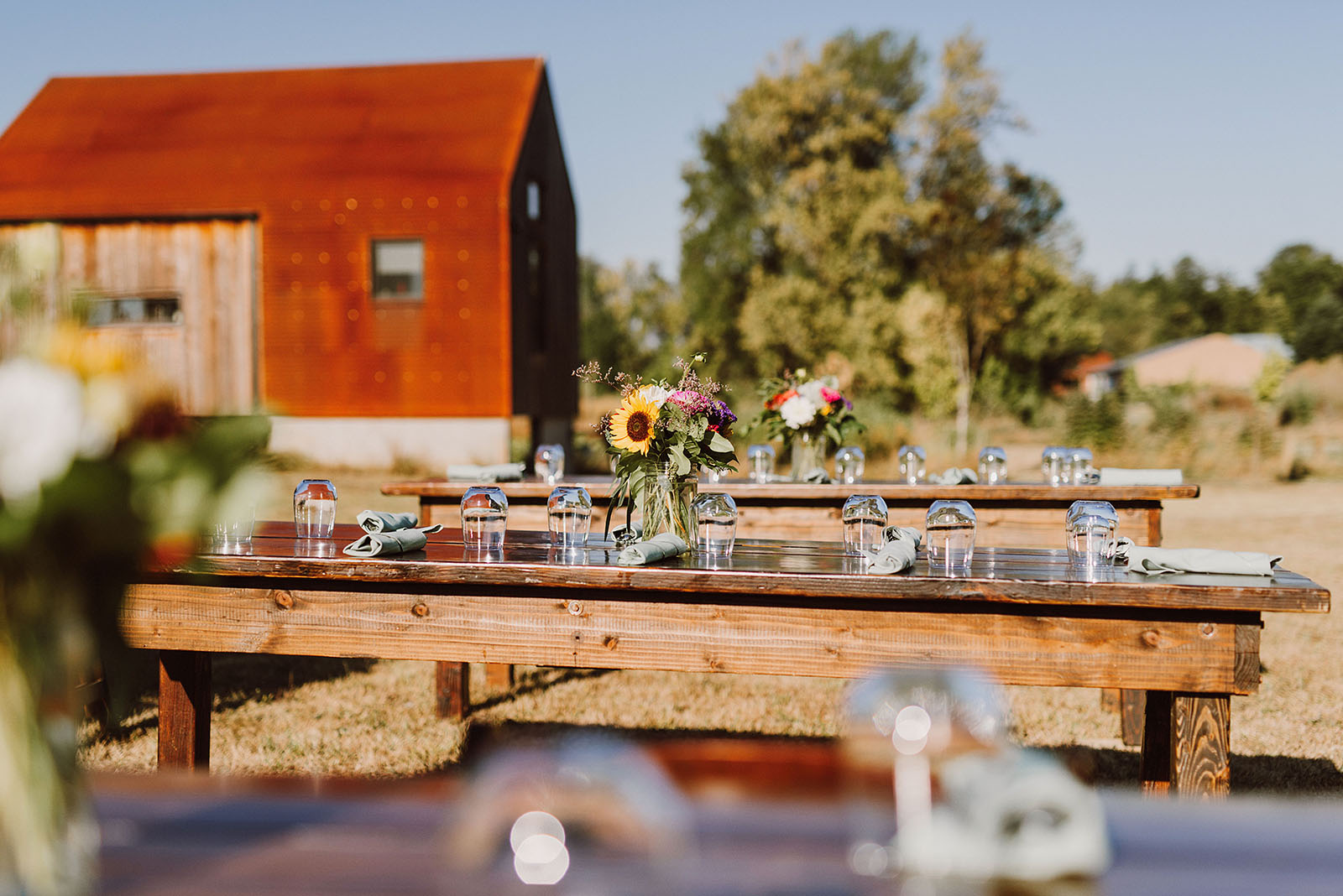 Table settings at the Croft Farm | Sauvie Island Wedding