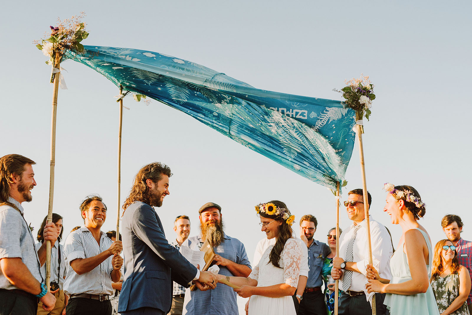 Ceremony under a chuppah at the Croft Farm | Sauvie Island Wedding